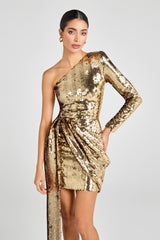 CELINA Gold Sequin Dress