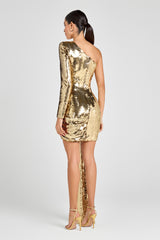 CELINA Gold Sequin Dress