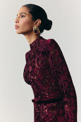 Diane Burgundy Dress
