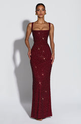 Calanthe Maxi Dress - Burgundy Sparkle