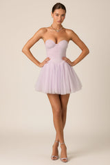 Tulle Corset Mini Dress in Lilac