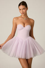 Tulle Corset Mini Dress in Lilac