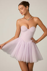 Tulle Corset Mini Dress in Lilac