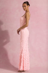 Embellished Fishtail Corset Gown in Pink