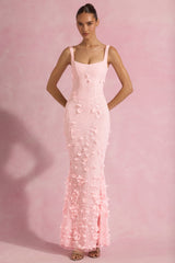 Embellished Fishtail Corset Gown in Pink