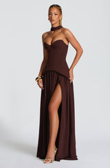 Vietta Maxi Dress - Plum Brown