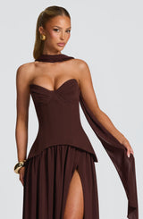 Vietta Maxi Dress - Plum Brown